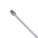 14ct White Gold Monaco Cubic Zirconia Agua Pave Lock Bracelet 7.5"