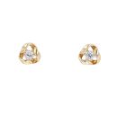 9ct Yellow Gold Cubic Zirconia Knot Stud Earrings
