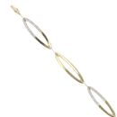 9ct Yellow Gold 0.25ct Brilliant Cut Diamond Fancy Bracelet 7.5"