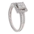 18ct White Gold 0.54ct Princess And Brilliant Cut Diamond Cluster Ring