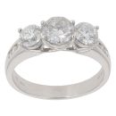 18ct White Gold 2.90ct Brilliant Cut Diamond Trilogy Ring