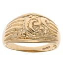 9ct Yellow Gold Filigree Patterned Signet Ring