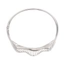 18ct White Gold Cubic Zirconia Hinged Plain Bangle