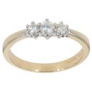 18ct Yellow Gold 0.50ct Brilliant Cut Diamond Trilogy Ring