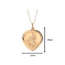 18ct Yellow Gold on Sterling Silver Diamond Cut Heart St Christopher Pendant Necklace