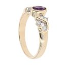 9ct Yellow Gold 0.20ct Diamond And Amethyst Ring
