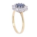 18ct Yellow Gold 1.00ct Diamond And Sapphire Cluster Ring