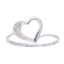 9ct White Gold Diamond Heart Ring