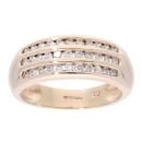 9ct Yellow Gold 0.50ct Diamond Three Row Ring
