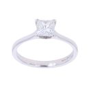 Platinum 0.70ct Princess Cut Diamond Solitaire Ring