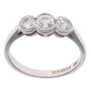 18ct White Gold 0.70ct Diamond Trilogy Ring