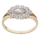 9ct Yellow Gold Cubic Zirconia Cluster Ring