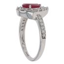 9ct White Gold 0.75ct Diamond and Ruby Cluster Ring
