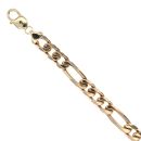 9ct Yellow Gold Figaro Bracelet 9"