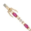 9ct Yellow Gold 0.25ct Diamond And Ruby Bracelet 7.5"
