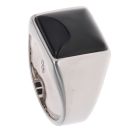 Silver Black Agate Square Signet Ring By Icesia Gents