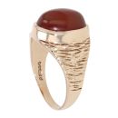 9ct Yellow Gold Garnet Cabochon Signet Ring