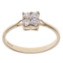 9ct Yellow Gold Cubic Zirconia Cluster Ring