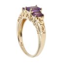 9ct Yellow Gold Three Stone Amethyst Ring