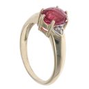 9ct Yellow Gold 0.02ct Diamond And Garnet Ring