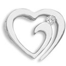 9ct White Gold 0.04ct Diamond Heart Pendant