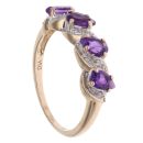9ct Yellow Gold 0.05ct Diamond and Amethyst Dress Ring