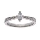 Platinum 0.50cts Marquise Cut Diamond Solitaire Ring