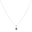 9ct Yellow Gold Cubic Zirconia and Mystic Topaz Cluster Pendant and Chain 18"