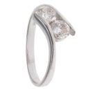 18ct White Gold 1.00ct Brilliant Cut Diamond Two Stone Ring