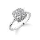 9ct White Gold 0.20ct Diamond Square Cluster Ring