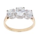 14ct Yellow Gold Cubic Zirconia Three Stone Ring