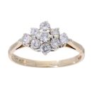 9ct Yellow Gold 0.50ct Diamond Cluster Ring