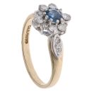 18ct Yellow Gold 0.40ct Diamond And Sapphire Cluster Ring
