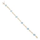 14ct Yellow Gold Blue Topaz Bracelet 7.5"