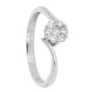 9ct White Gold 0.16cts Diamond Cluster Ring by Anya Belle