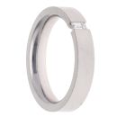 18ct White Gold 0.10ct Emerald Cut Diamond 4mm Wedding Band