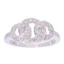 9ct White Gold 0.10ct Diamond Circles Ring