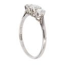 18ct White Gold 0.75ct Old Cut Diamond Trilogy Ring