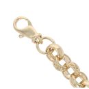 9ct Yellow Gold Patterned and Plain Belcher Bracelet 9.5"