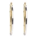 14ct Yellow And White Gold Oval Duo Hoop Earrings