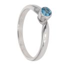 9ct White Gold Blue Topaz Stone Set Ring