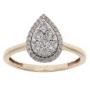 9ct Yellow Gold 0.40ct Brilliant Cut Diamond Cluster Ring
