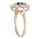 9ct Yellow Gold Blue Topaz And Cubic Zirconia Ring
