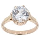 9ct Yellow Gold Colourless Gemstone Solitaire Ring