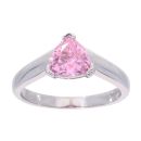 9ct White Gold Pink Gem Stone Set Ring