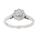 9ct White Gold 0.30ct Diamond Daisy Cluster Ring