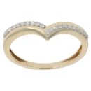 9ct Yellow Gold 0.15ct Diamond Wishbone Ring