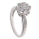 18ct White Gold 0.50ct Brilliant Cut Diamond Cluster Ring