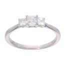 18ct White Gold 0.50ct Princess Cut Diamond Trilogy Ring