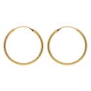 22ct Yellow Gold Classic Plain Hoop Earrings